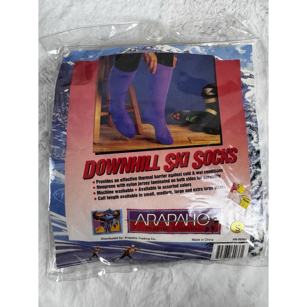 New Vintage ARAPAHO Downhill Ski‎ Socks Purple Size Small Women's 6-8; Men's 5-7